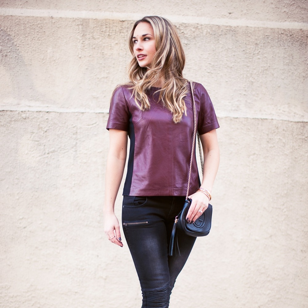 Leather tee